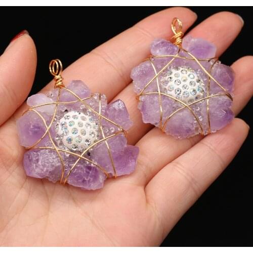 New Style Natural Stone Pendant Irregular Winding Amethysts For Jewelry Making DIY Necklace Bracelet Accessory