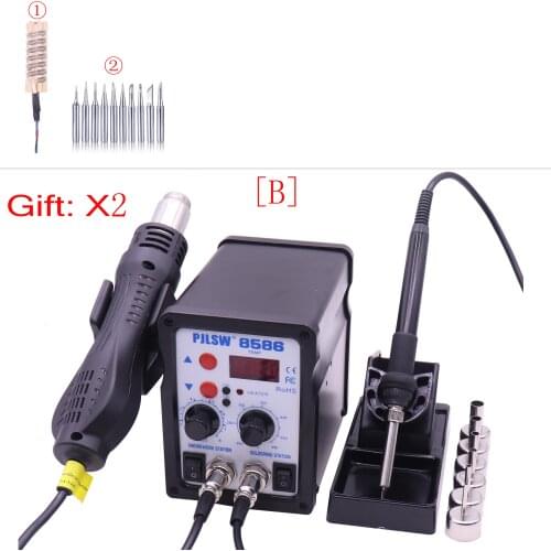 PJLSW 8586 700W ESD Soldering Station LED Digital Solder Iron Desoldering Station BGA Rework Solder Station Hot Air Gun Welder