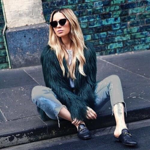 Plus Size XXXL Floating Hair Jacket Fur Coat Women Lady Fur Overcoat Imitation Fur Faux Fox Jackets Hairy Party Fur Warm Coat