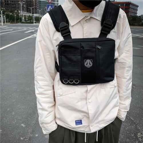2021 multifunctional tactical bag waist streetwear vest chest bag free shipping bag unisex Oxford cloth waist bag hip-hop vest