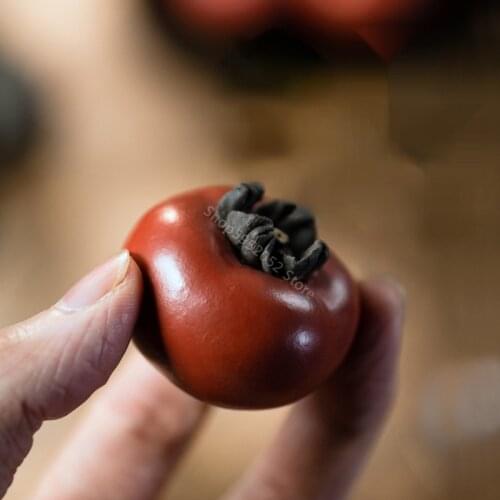 Purple Sand Tea Pet Persimmon Ornaments Ornaments Sculpture Tea Decoration Handicraft Tea Pet Budas Decorativos Figuras