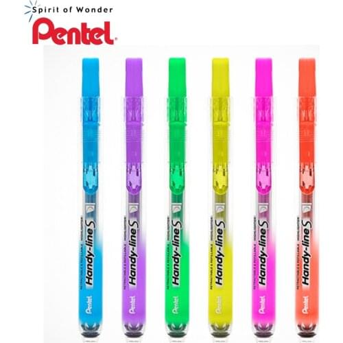 Pentel Surligneur Handy Line S SXS15 pressing style highlighter pen retractable neon pen 6 Colors