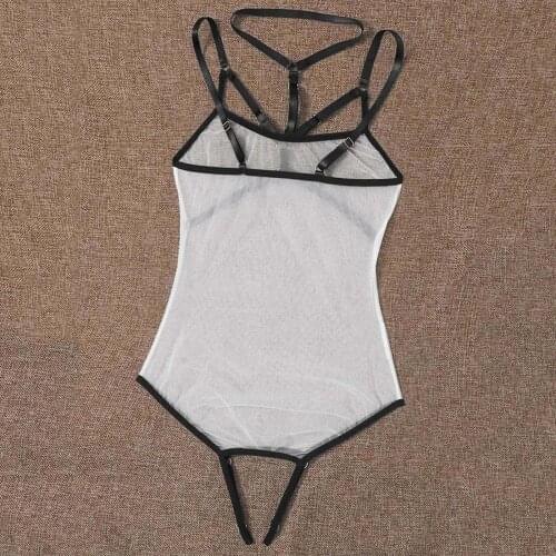 Sexy Bodysuit Halter Crotchless Women Underwear See Through Sexy Lingerie Porno Lenceria Sensual Mujer Erotic Lingerie Body Suit