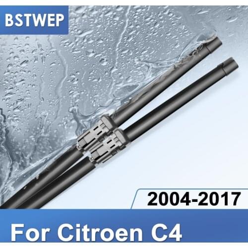 BSTWEP Wiper Blades for Citroen C4 Hatchback / Coupe / Sedan / Aircross Fit Pinch tab / Push Button / Hook Arms 2004 to 2017