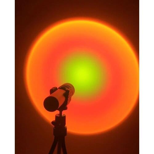 USB Rainbow Sunset Red Projector Led Night Light Sun Projection Desk Lamp for Bedroom Bar Coffee Store Wall Decoration Lighting