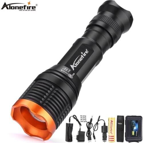 Alonefire SK80 mini led flashlight XML T6 Waterproof led torch Adjustable Zoom Focus Torch Lamp Penlight