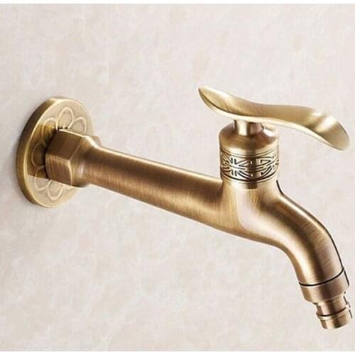 High Quality Total Brass Antique Bronze Finished Washing Machine Mop Faucet Basin Faucet Garden Faucet With Europe Style Design