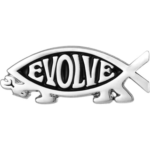 Evolve Atheist Fish Evolution Pin Badge