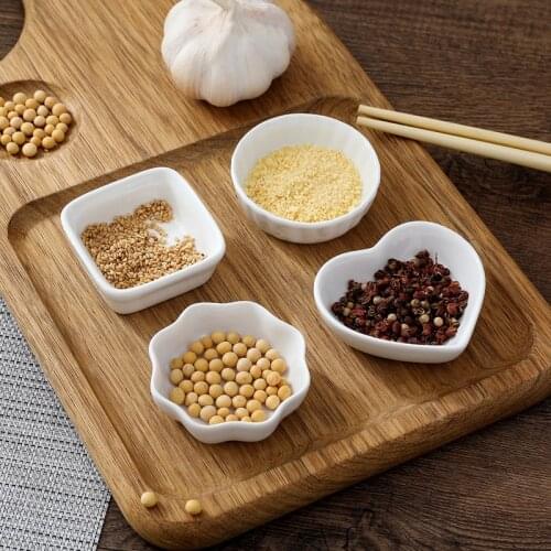 1pc Japanese White Ceramic Dishes Kitchen Seasoning Sauce Vinegar Multi-dish Hotpot Plates