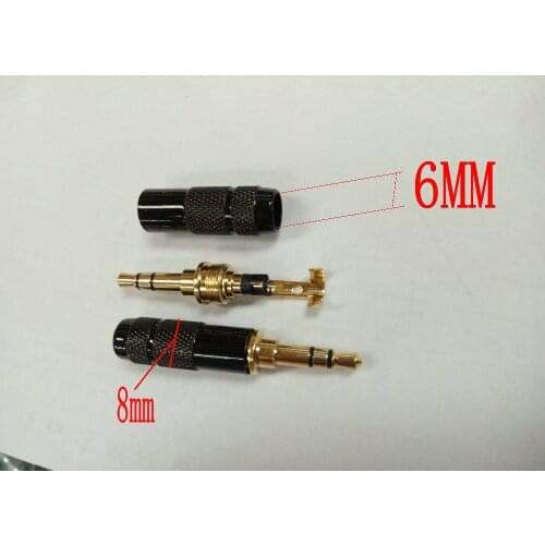 200pcs black copper 3.5mm Stereo Male Repair headphone Plug soldering connectors New