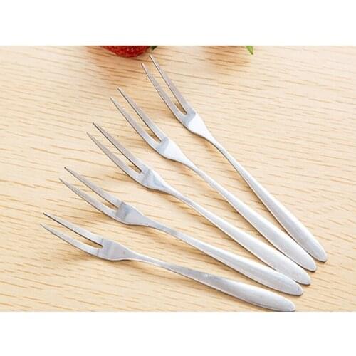 500pcs/lot Fast shipping Party Supplies salad Snacks Cake Dessert Stainless Steel Lovely Fruit Fork tableware Cooking Tools
