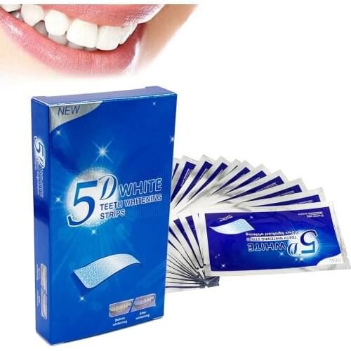 5D Gel Teeth Whitening Strips White Tooth Dental kit Oral Hygiene Care Strip for false Teeth Veneers Dentist seks Whiten gel