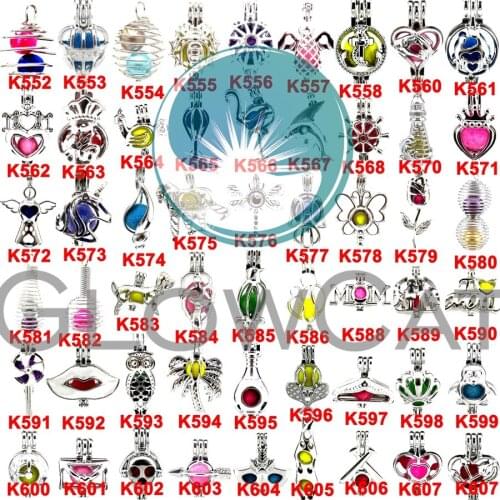 700styles Animal Geometry Pearl Cage Jewelry Making Essential Oil Diffuser Beads Cage Locket Pendant ,No Oyster Pearl