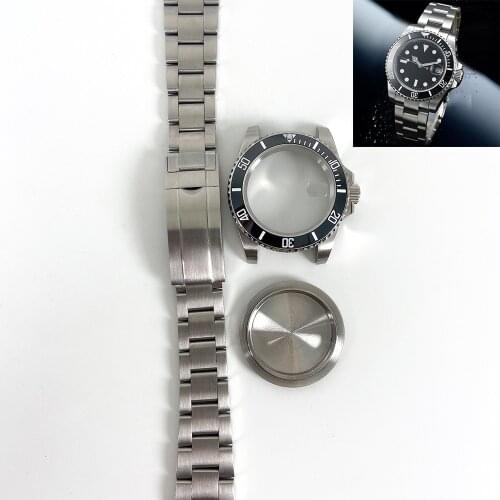 40mm Watch Accessories SUB Alloy Shell Sapphire Glass Ceramic Ring for Rolex 8215 2813 Movement DIY Watch Modification