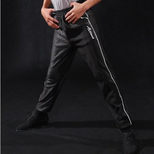 Boys Latin Dance Pants For Kids Fashion Reflective Strip Pants Sports Practice Clothes Rumba Samba Latin Dance Costumes DQS4957
