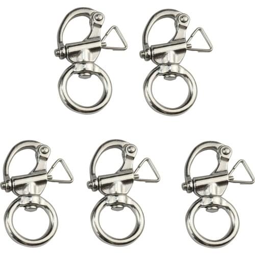 5PCS 316 Stainless Steel Quick Release Swivel Anchor Marine Snap Shackle 65mm 76mm Rigging Snap Shackles For Camera Bracelets