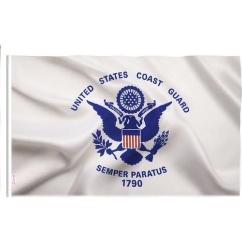Candiway wave United States Coast Guard flags Brass buttonhole 90*150cm flags Blue U.S. Coast Guard Banner Fluttering USA flag