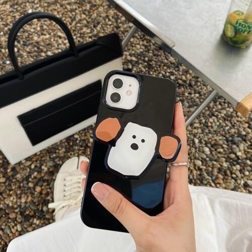 Cute Cartoon Puppy Jelly Phone Case with Holder Case for IPhone 12 Pro Max Iphone 11 Pro Max Cases for Girls X XR XS Max 7 8Plus