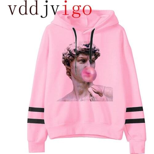 David Michelangelo Harajuku Aesthetic Grunge Hoodies Women Funny Cartoon Korean Style Sweatshirt Hip Hop Streetwear Hoody Female