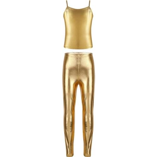 Kids Clothes Summer Fashion Solid Color Sleeveless Tanks Top Ballet Dance Gym Workout Vest with Bottoms Pants Performance Outfit