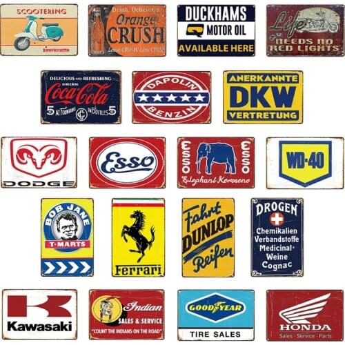 Dropshipping 8 x 12 Retro Metal Sign Vintage Decor Yard Car Signs Auto Motor Oil Garage Home Wall Decoration Metal Plaques
