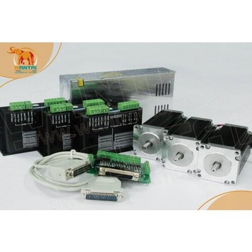 Hot Sell! CNC Wantai 3 Axis Nema 23 Stepper Motor 57BYGH115-003 425oz-in+Driver DQ542MA 50V 4.2A 128Micro Plastic Metal Engraver