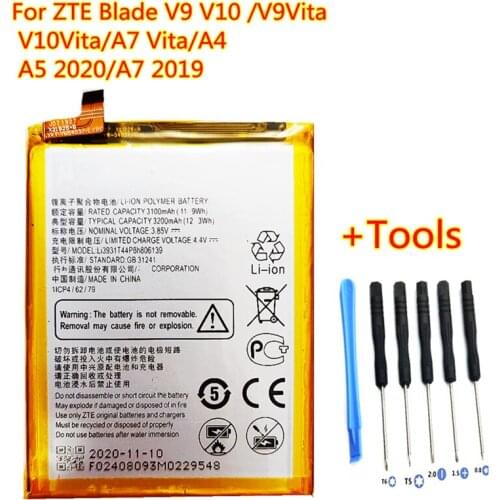 +Tools 5PCS/LOT New 3200mAh Li3931T44P8h806139 Battery For ZTE Blade V9 V10 /V9Vita V10Vita /A7 Vita /A4 / A5 2020 Mobile Phone