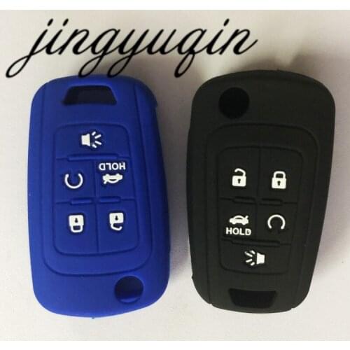 Jingyuqin 30pcs Silicone Car Key Cover for Chevrolet Camaro Cruze Equinox Malibu Sonic Volt Spark 5 button Key Fob Case