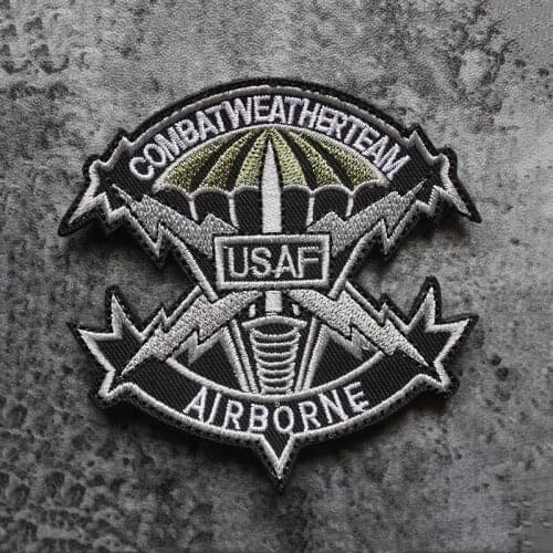 Sword Shield USAF Airborne Armband Embroidered Patches Paratrooper USA Air Force Tactical Patch For DIY Military Clothes
