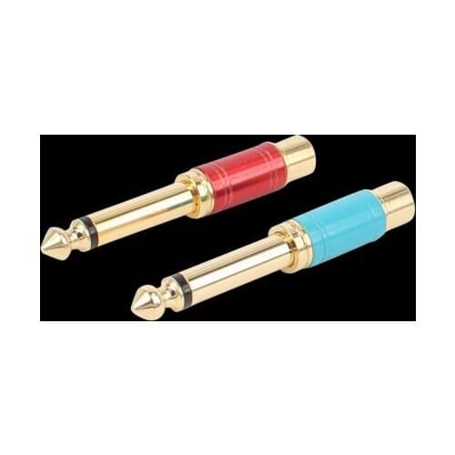 6.35mm 1/4" Male Mono Plug to RCA Female 6.5mm Jack Audio Stereo Adapter Connector Plug TS Converter Sound Mixer