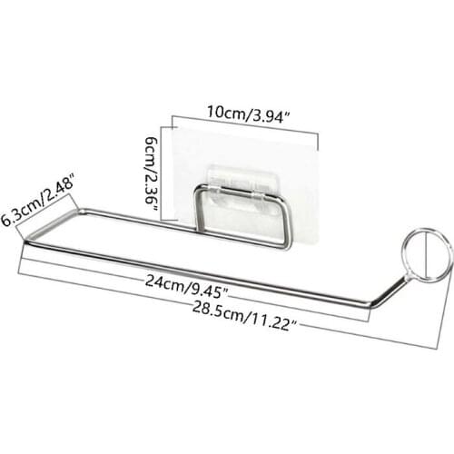 Stainless Steel Tissue Holder Kitchen Towel Rack Self Bathroom Toilet Roll Paper G6DB