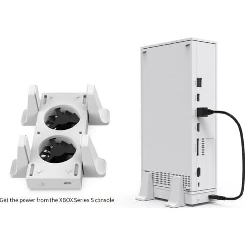 New Vertical Stand With 2 Cooling Fans Series S 3-Speed Cooler For Xbox Series S Game Console Holder With 2 USB Ports