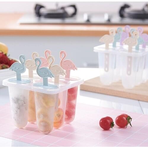 2021 New Ice cream Mold Food grade cartoon animal flamingo popsicle Mold