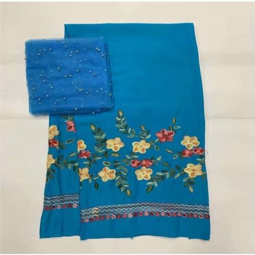 New High Quality Cotton African Lace Fabric Embroidery Print 5+2 Yards For African Women Dress Sewing Fabric! LXF6278