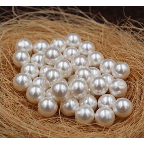 Wholesale Imitation Pearl ABS Straight Holes Round Beads Diy Handmade Bracelet Necklace Headwear Earring Charms Jewelry Findings