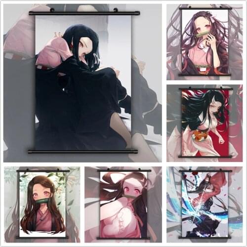 Poster Canvas Print Demon Slayer Kimetsu No Yaiba Painting Wall Art Picture Anime Home Decoration Mural Plastic Hanging Scrolls