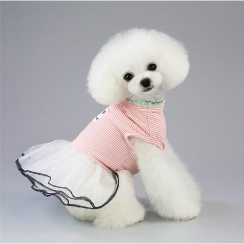 Korea Striped Puppy Tiny Dog Dresses for Small Dog Clothes Cat Apparel luxury Pets Dog Outfits Girl Dropshipper