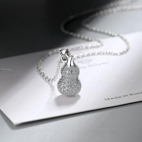 925 Sterling Silver Fashion Gourd Zircon Pendants And Necklaces For Women Wedding Party Female Vintage Jewelry 2021 Gift GaaBou