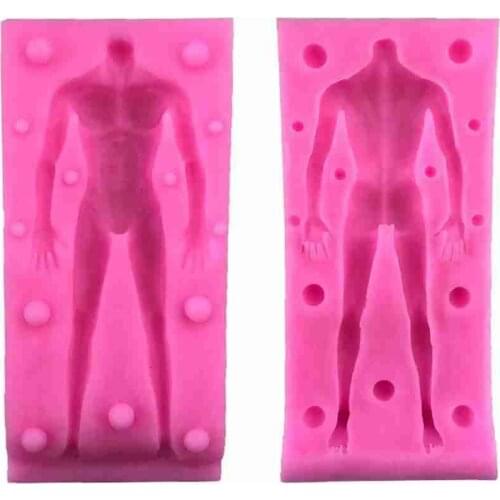 Doll Body Shaped Silicone Mold 3D Fondant Tool For Manikin Handmade DIY Chocolate Baking Decorating Clay Mould Silicone Molds