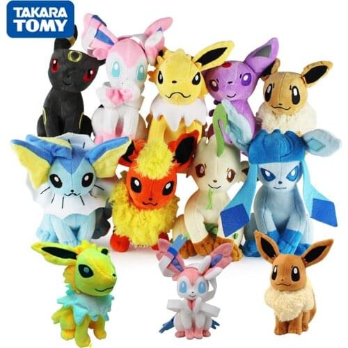 TAKARA TOM POKEMON Plush Dolls Toy Kawaii Glaceon Umbreon Leafeon Jolteon Espeon Flareon Eevee Sylveon Christmas Kids Gift