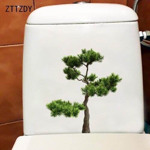 ZTTZDY 20.8×22.8CM Evergreen Pine Home Living Room Wall Stickers Personality WC Toilet Decoration T6-0090