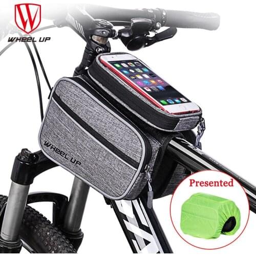 WHEEL UP Bicycle Frame Front Bags Bicycle Front Touch Screen Phone Holder Bag Mountain Bike Top Tube Saddle Bag Cycling Bag