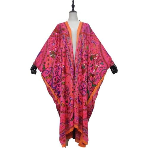 Kuwait 2021 Winni New Fashion Summer Traditional Kimono Silk Kaftan For Women Thailand Holiday Beach Party Outfit Clothing