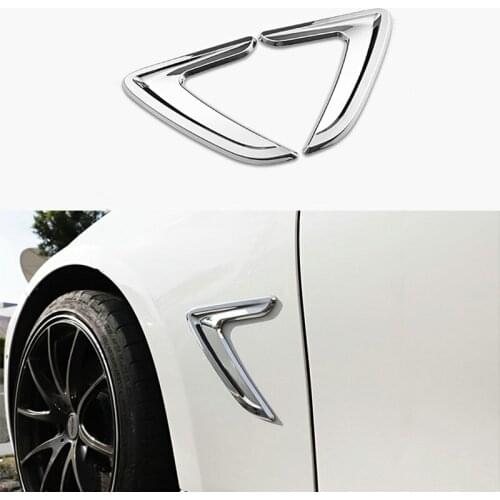 2pcs Car Chromium Styling Chrome Side Wing Air Fender Intake Flow Vent Cover Decal For BMW 3 Series F30 2013-2017 Car Styling
