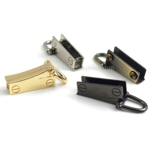 2pcs Metal Bag Side Anchor Gusset Hanger Clamps Bag Side Edge Anchor Link Hardware with D Rings for Bag Purse Strap
