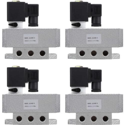 Aluminum Alloy Electric Solenoid Valve G1/8 G1/4 Inch 2 Position 4 Way Single Control Directional Valve For Q24DH-6