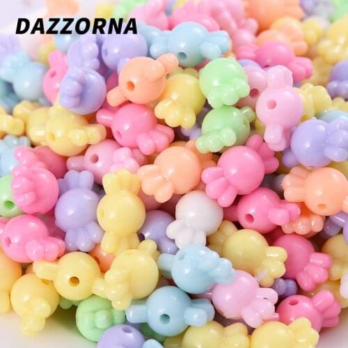 30-180Pcs Candy Color Candy Acrylic Beads Round with Holes Loose Spacer Beads for Diy Jewelry Making Handicraft Accessories