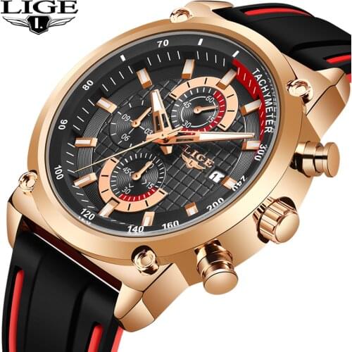 2020 Luxury Silicone Strap Mens Watches Top Brand Fashion casual Men Watch Chronograph Waterproof Quartz Watch Relogio Masculino