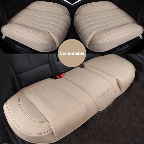 Car Seat Cover 3 Colors Pu Leather Breathable Seat Cushion Mat Carpet Pad Protector Fit Most Vehicles Auto Accessories Interior