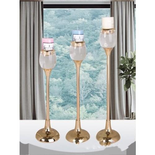 3PCS Crystal Candlestick Acrylic Candle Holder Home Decoration Wedding Props Hotel Restaurant Candlelight Dinner Supplies